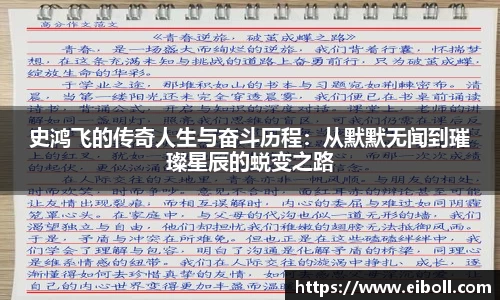史鸿飞的传奇人生与奋斗历程：从默默无闻到璀璨星辰的蜕变之路
